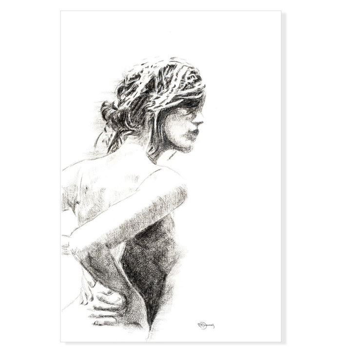 Charcoal Women Figure - Black on white - LE NID atelier