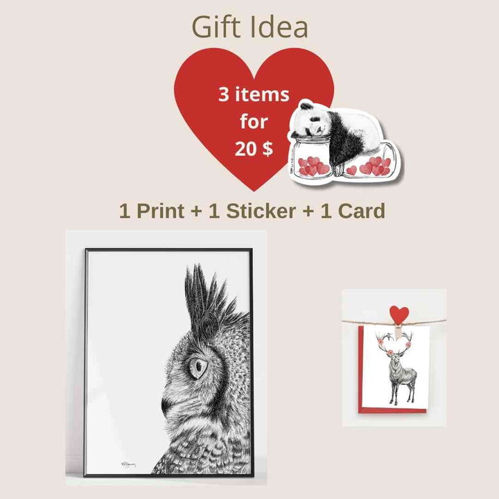 CHOICE - One 8x10 print + One greeting card + One sticker for $20 - LE NID atelier