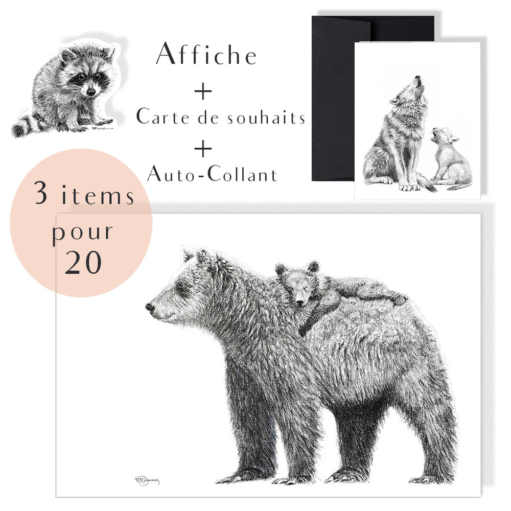 CHOICE - One 8x10 print + One greeting card + One sticker for $20 - LE NID atelier