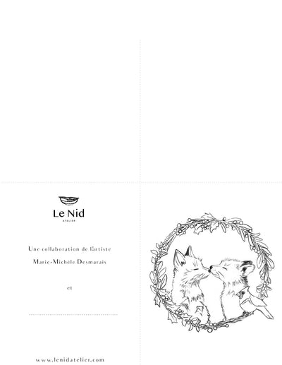 Christmas Coloring Greeting Cards 2020 - LE NID atelier - 6 greeting cards to color - LE NID atelier