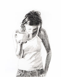Pour l'amour du Café - affiche - cadre déco noir et blanc