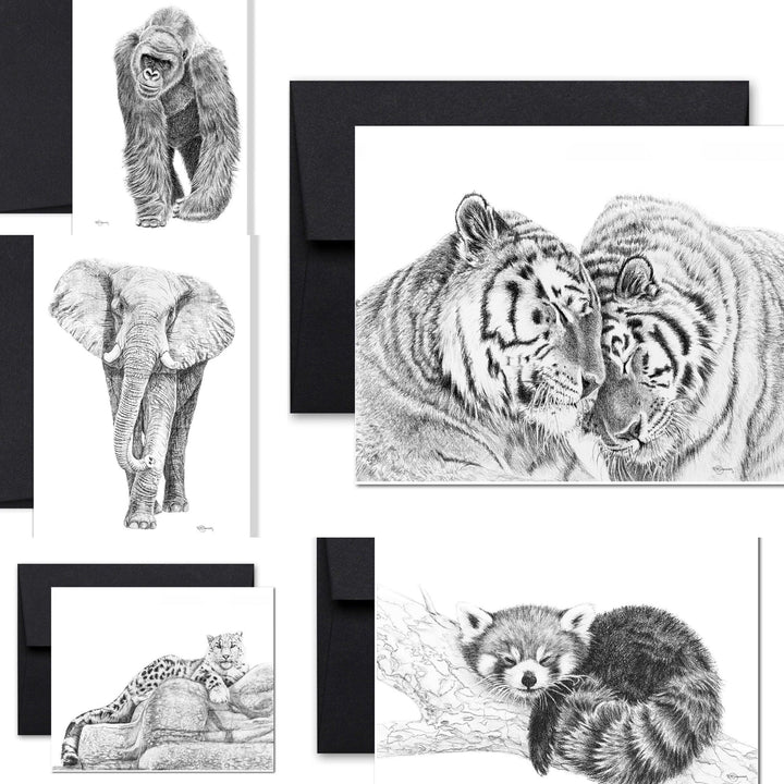 Complete Zoo Greeting Card Collection - 25 % of profit go to La Fondation du Zoo de Granby - LE NID atelier