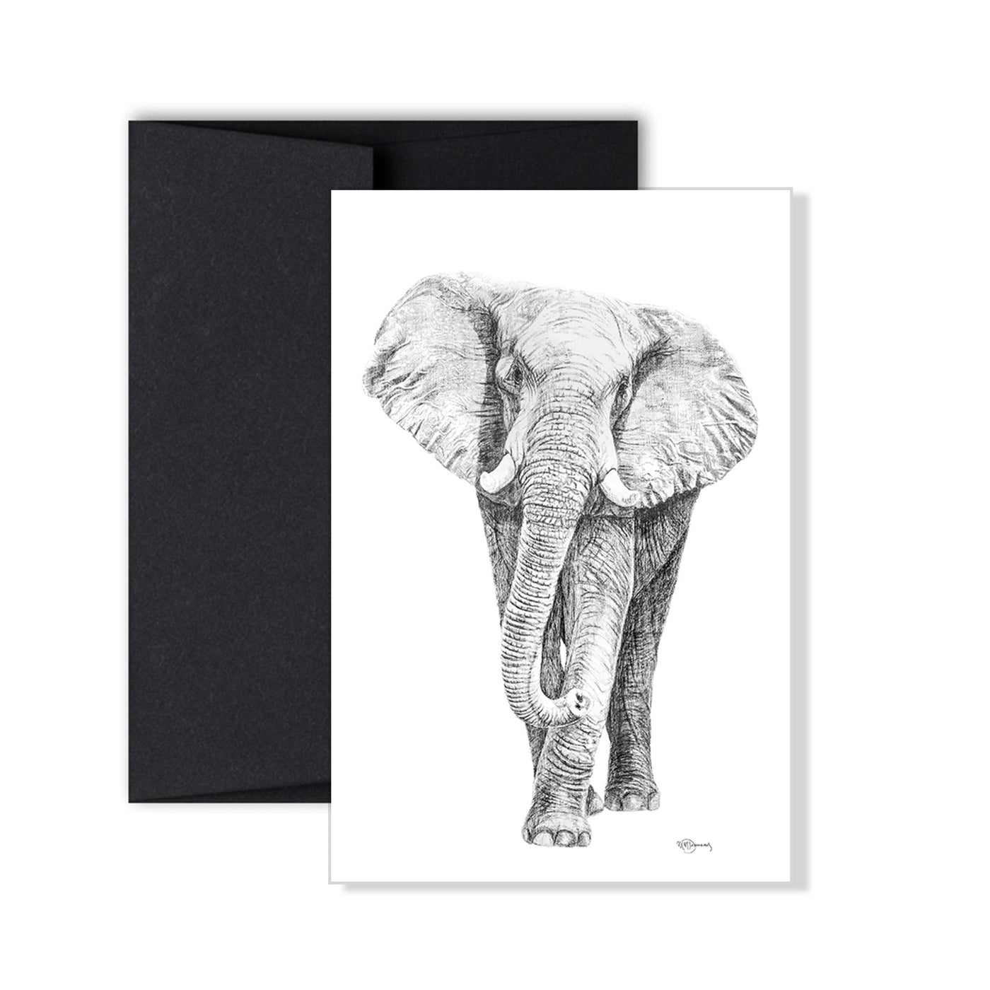 Elephant greeting card - 25 % of profit go to La Fondation du Zoo de Granby - LE NID atelier