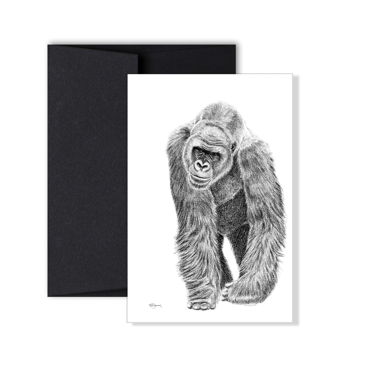 Gorilla greeting card - 25 % of profit go to La Fondation du Zoo de Granby - LE NID atelier