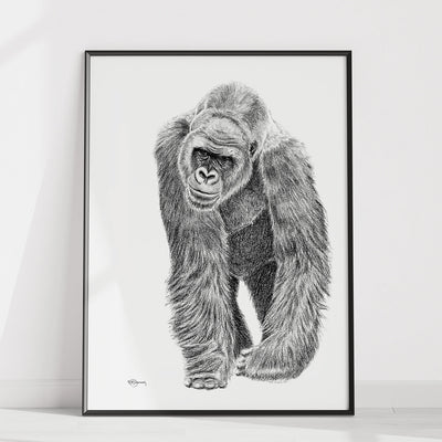 Gorilla illustration - 25% of Profit go to La Fondation du Zoo de Granby - LE NID atelier
