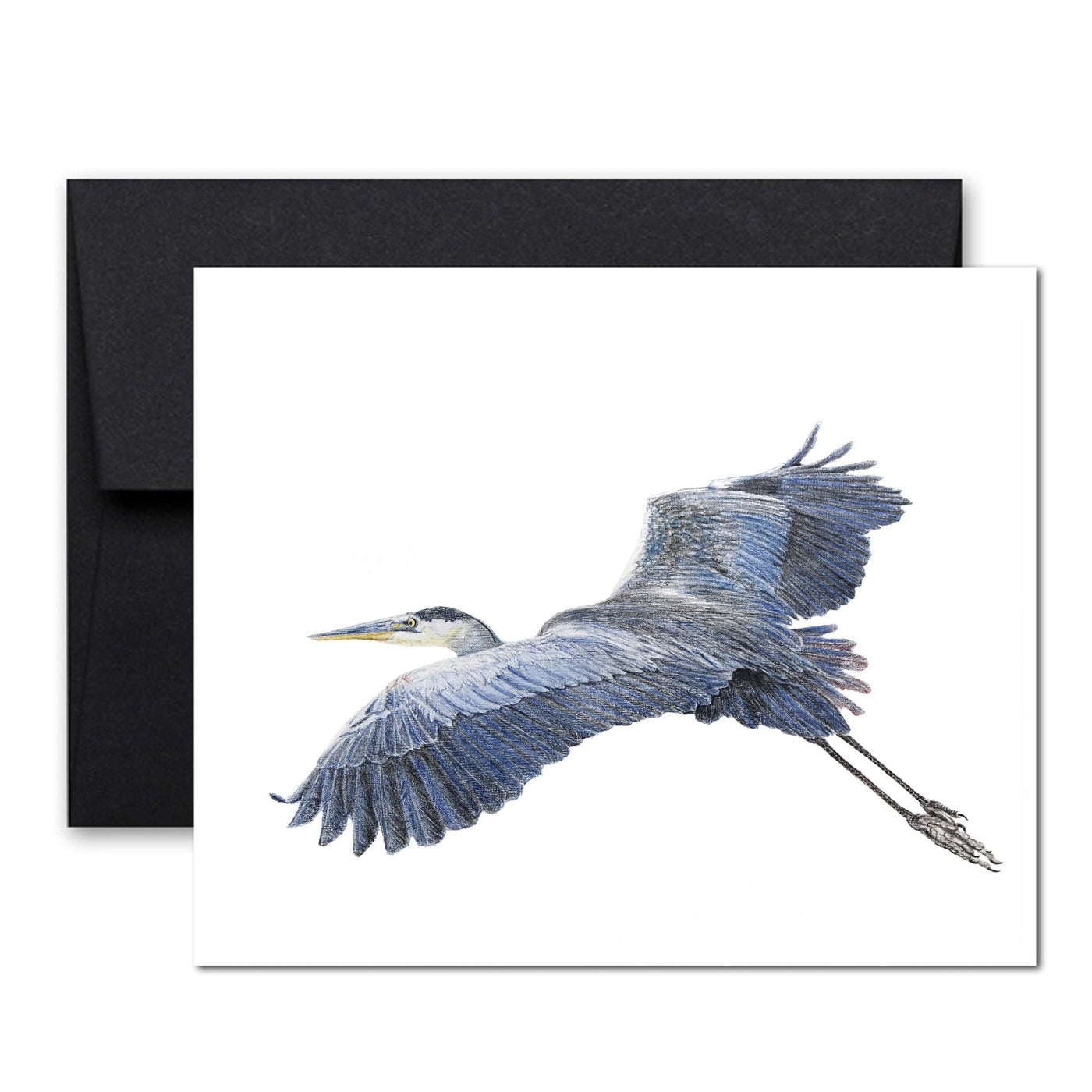 Great blue Heron flying Greeting Card - LE NID atelier