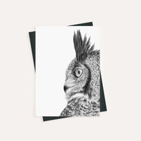 Hibou grand duc - carte de souhaits