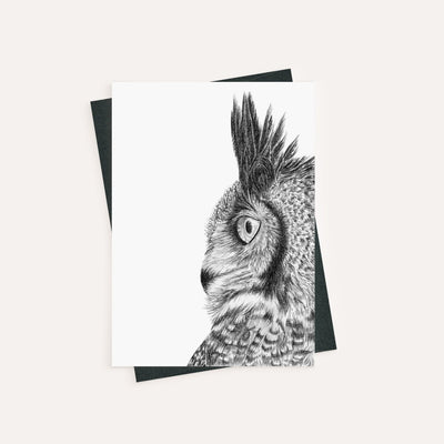 Great horned owl - greeting card - LE NID atelier