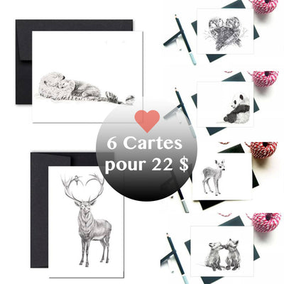 Greeting Cards Bundle - 6 greeting Cards for 22 - LE NID atelier