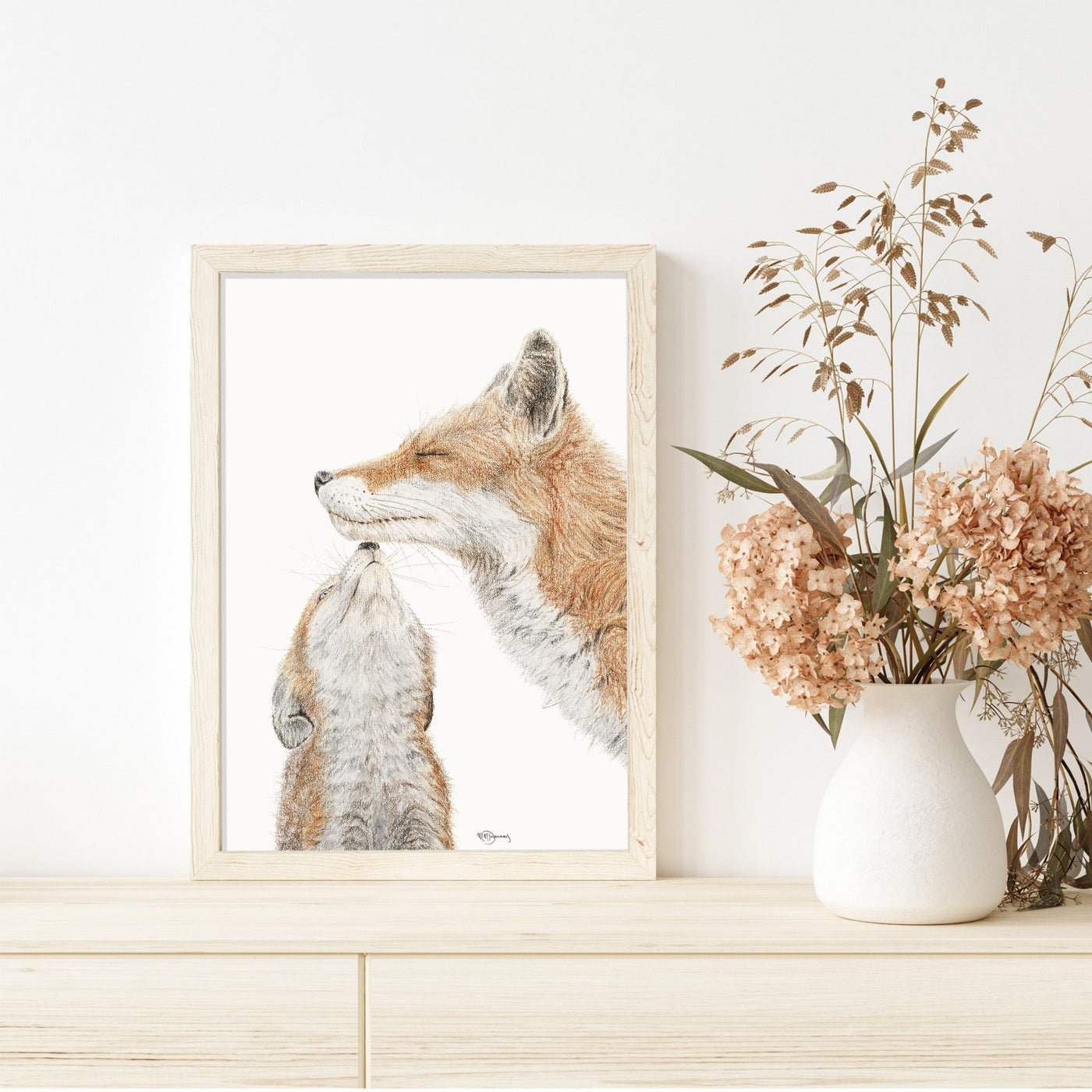 Mama Fox with baby - Color - LE NID atelier