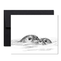 Mommy seal with cub Greeting Card