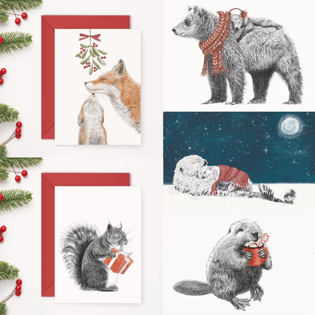 NEW - 5 Christmas Greeting Card Bundle 2023 - Special Christmas Card BUNDLE - LE NID atelier