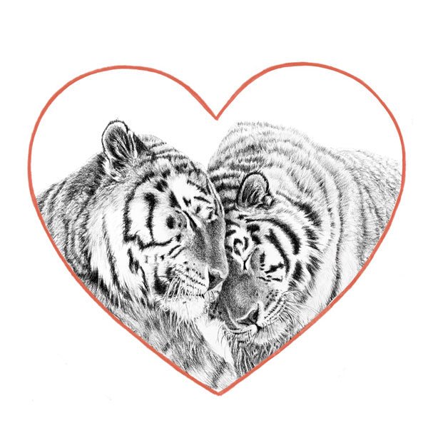 NEW - Tigers in love Valentines day Greeting Card - LE NID atelier