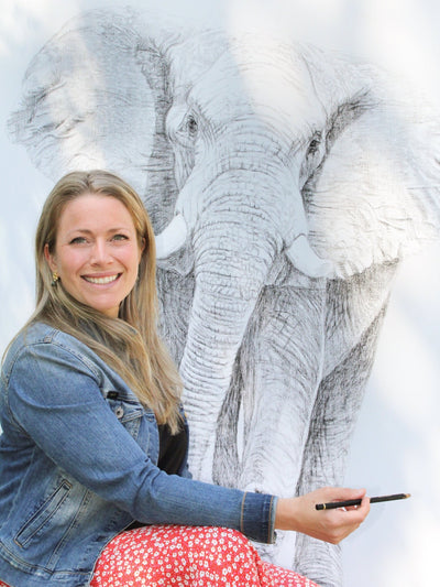 ORIGINAL ARTWORK - Elephant - From the Zoo de Granby Collaboration - LE NID atelier