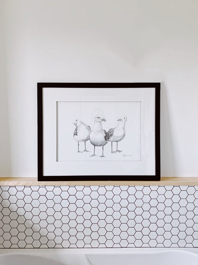 Original Artwork Funny Seagulls - LE NID atelier
