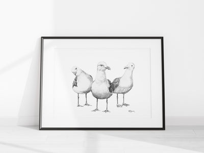 Original Artwork Funny Seagulls - LE NID atelier