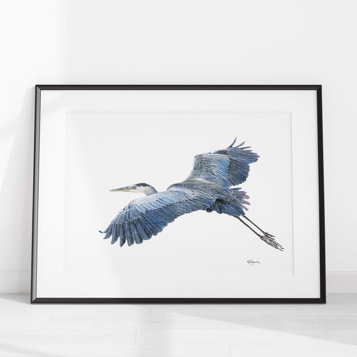 Original Artwork Great Blue Heron - LE NID atelier