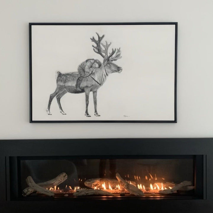 Original Artwork of Tsaatan Girl with Reindeer illustration - "Social Animal" Collection - LE NID atelier