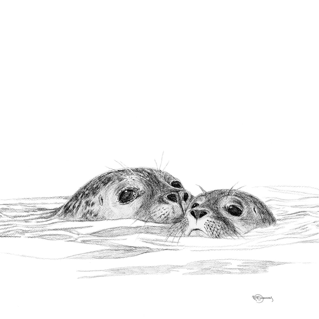 Original Artwork Seal with cub - LE NID atelier