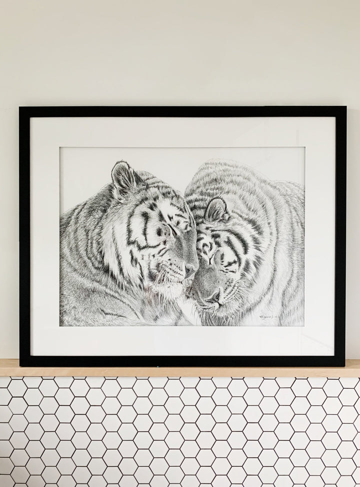 ORIGINAL ARTWORK - Tigers - Amur Tigers - From the Zoo de Granby Collaboration - LE NID atelier