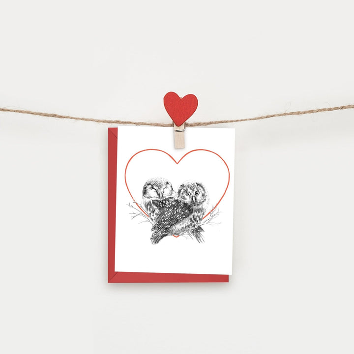 Owls in Love Valentines day Greeting Card - LE NID atelier