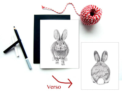 Rabbit front and back Greeting Card - LE NID atelier