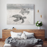 Tortues Marines - affiche - cadre déco en couleur