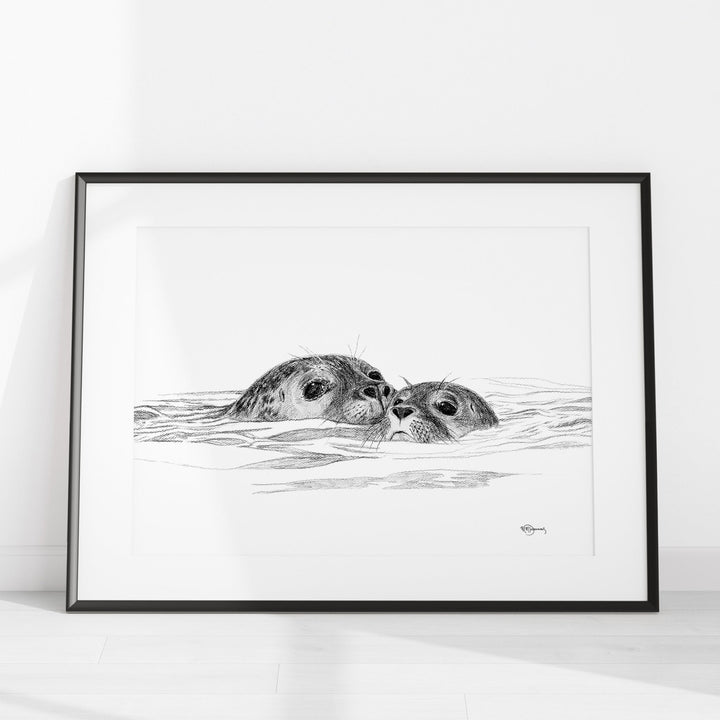 Seal with cub - illustration - LE NID atelier