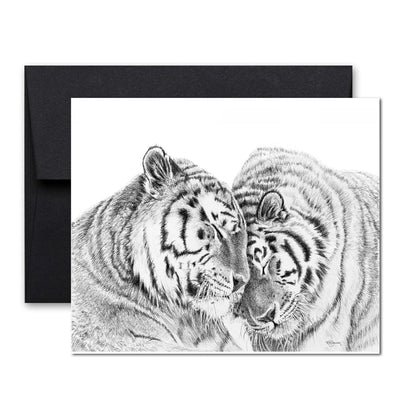 Tigers Greeting Card - 25 % of profit go to La Fondation du Zoo de Granby - LE NID atelier