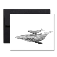 Baleine avec son bébé - carte de souhaits